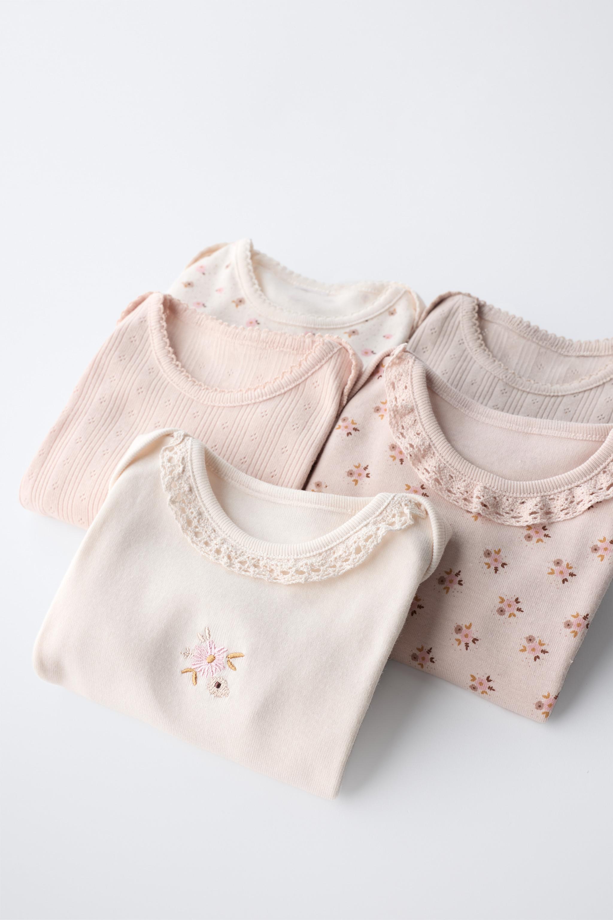 FIVE-PACK OF FLORAL PRINT BODYSUITS